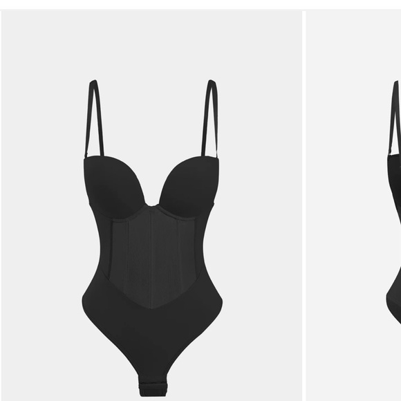 Micas Tops - Black Shaping Bodysuit with Adjustable Straps
